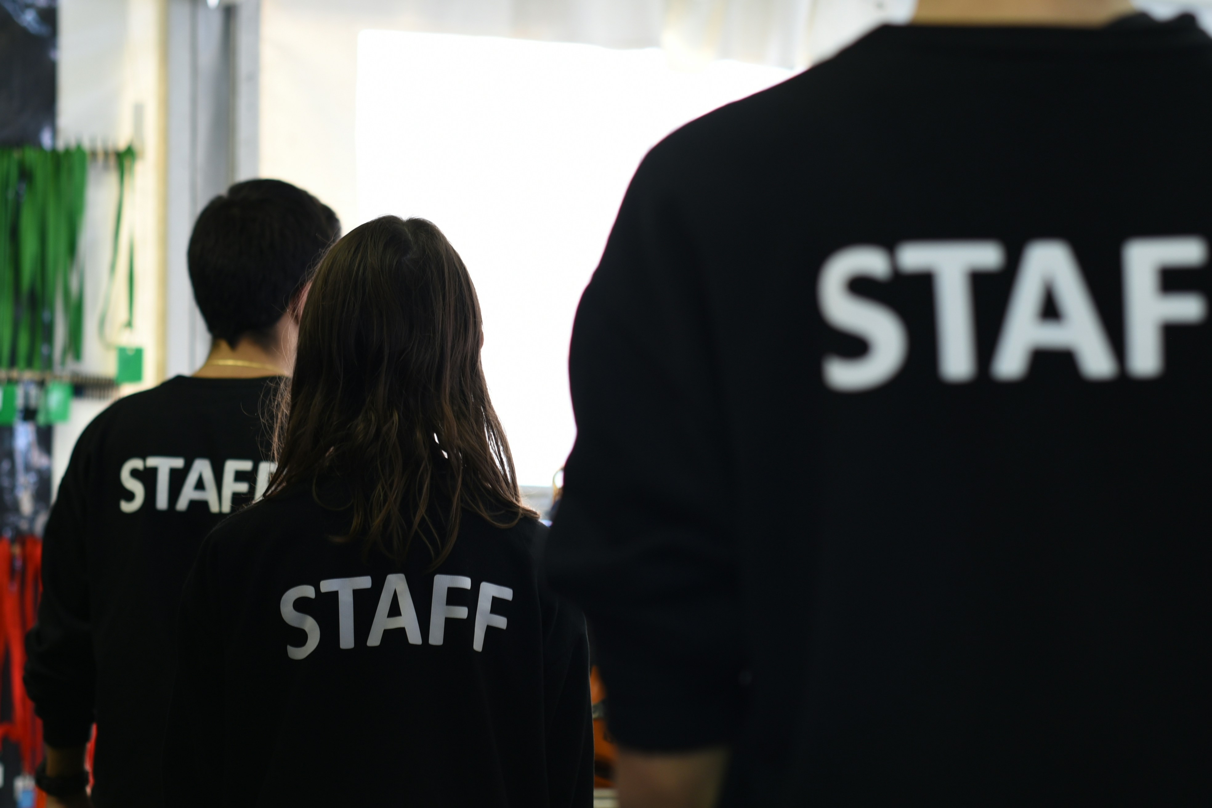 Event staff preparing artist management operations